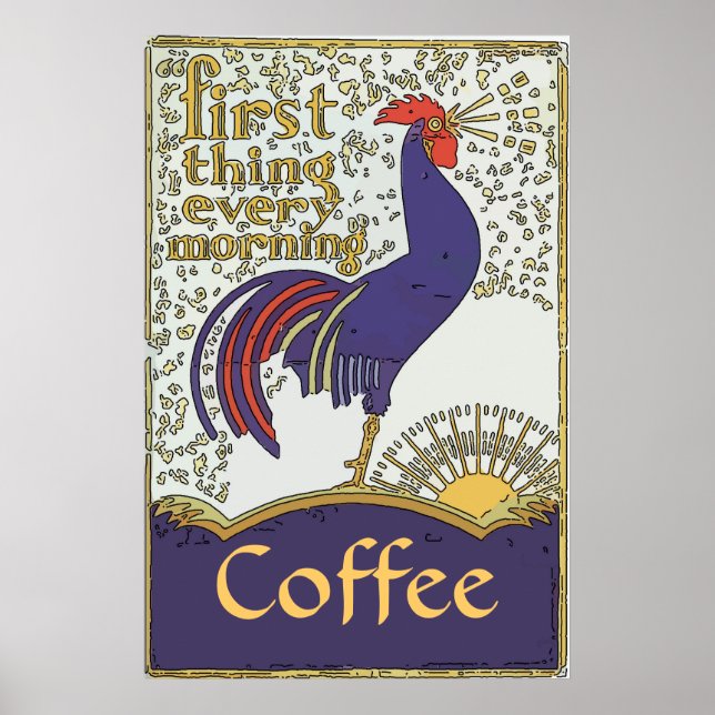 Póster Poster de gallos de época, editar texto (Frente)