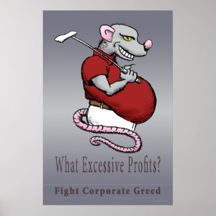 Póster Poster de ganancias excesivas