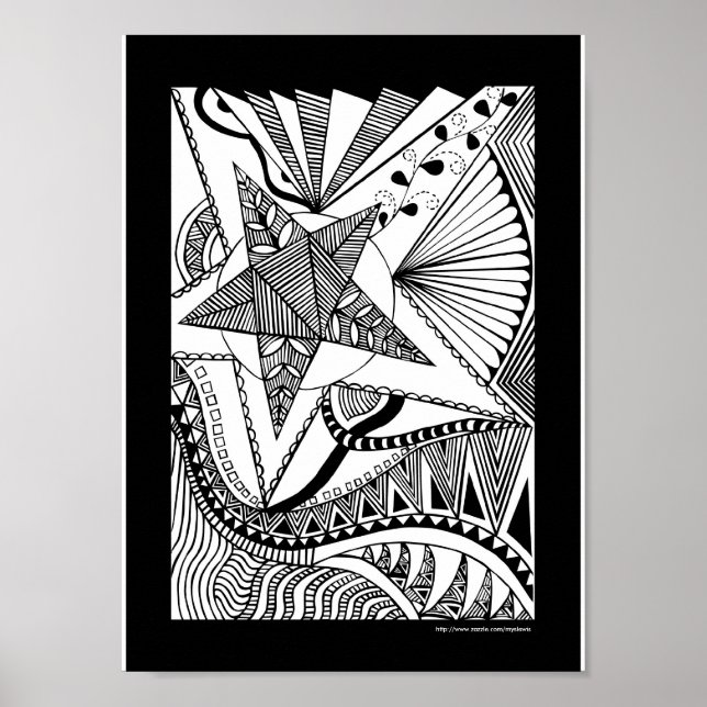 Póster Poster de garabatos de estrellas (Frente)
