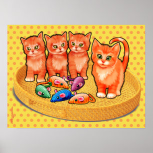 Póster Poster de gatitos con diseño de 4 gatitos
