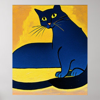 Póster Poster de gato azul