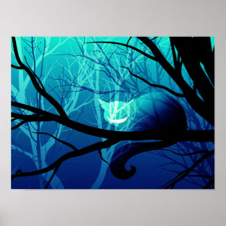Póster Poster de gato de Cheshire - Azul