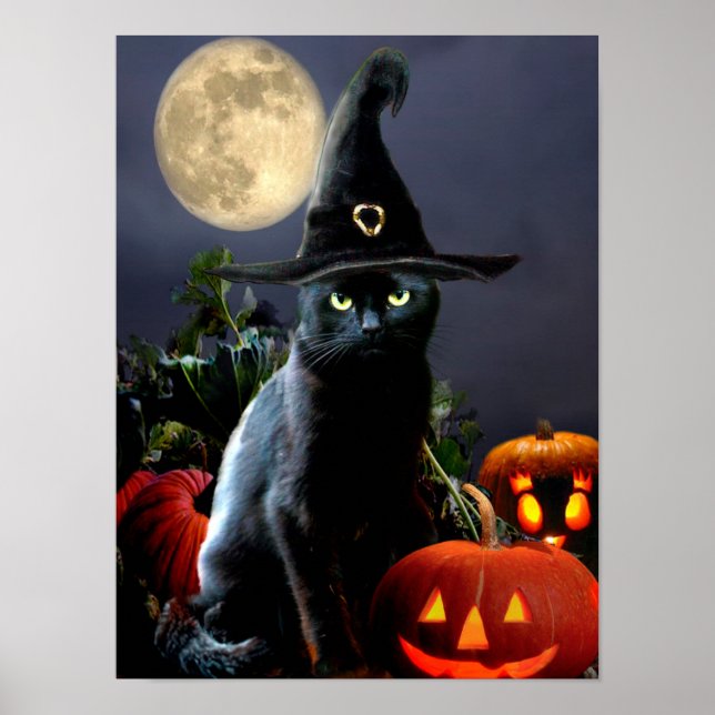 Póster Poster de gato de Cute Halloween (Frente)