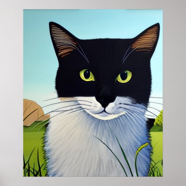 Póster Poster de gato de verano ligeramente disgustado (Frente)