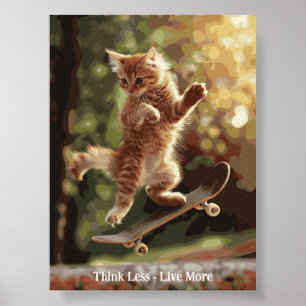 Póster Poster de gato Inspirador divertido y motivacional