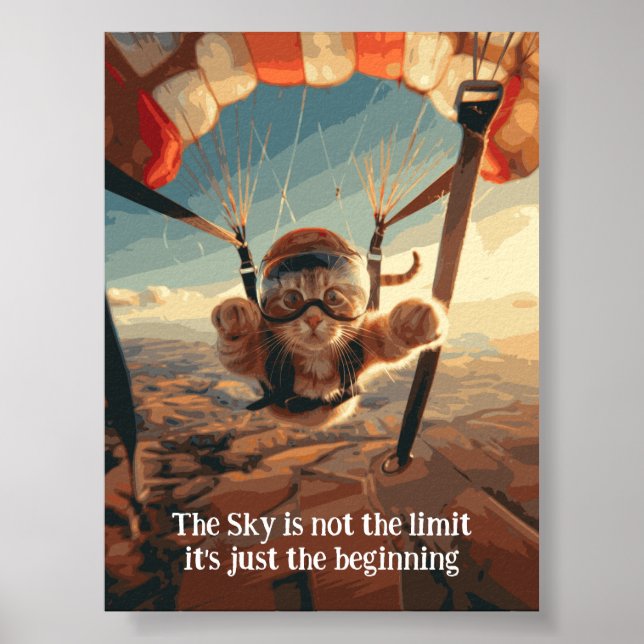 Póster Poster de gato Inspirador divertido y motivacional (Frente)