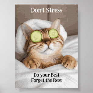 Póster Poster de gato Inspirador divertido y motivacional