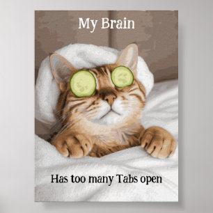 Póster Poster de gato Inspirador divertido y motivacional