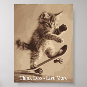 Póster Poster de gato Inspirador divertido y motivacional