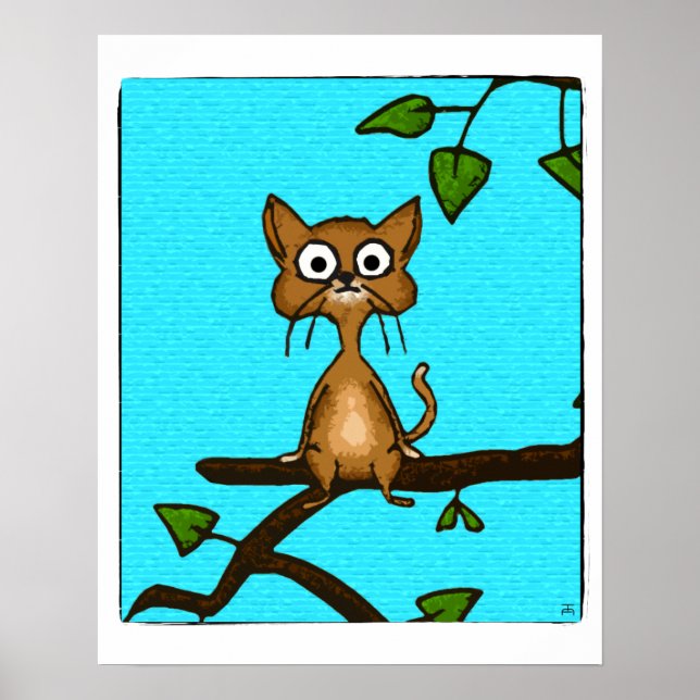 Póster Poster de gato marrón (Frente)