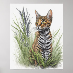 Póster Poster de gato Mascota de Bengala