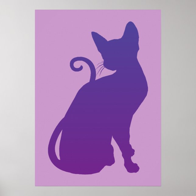 Póster Poster de gato morado (Frente)