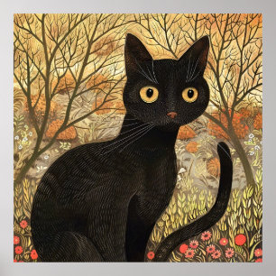 Póster Poster de gato negro