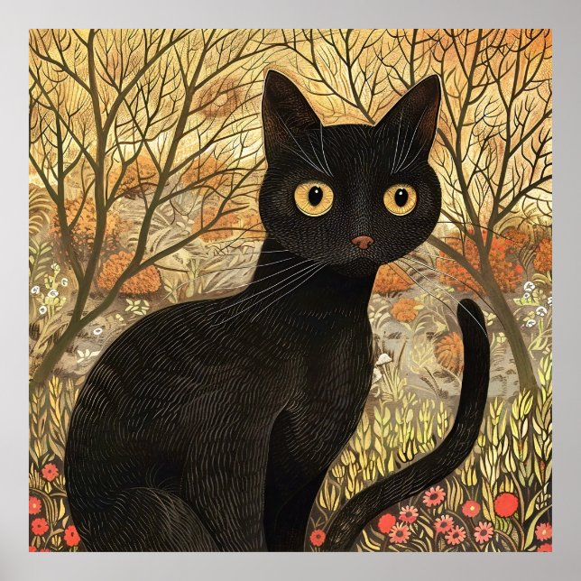 Póster Poster de gato negro (Frente)