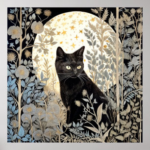 Póster Poster de gato negro