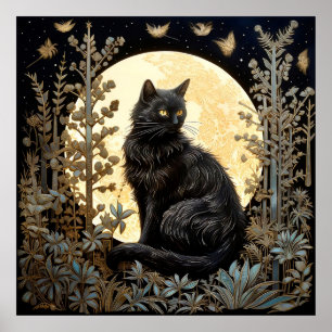 Póster Poster de gato negro