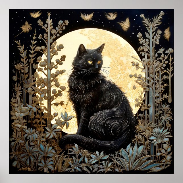 Póster Poster de gato negro (Frente)