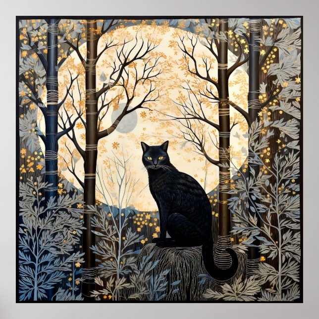 Póster Poster de gato negro (Frente)