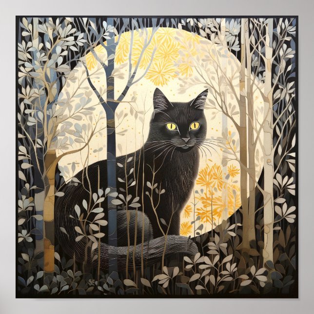 Póster Poster de gato negro (Frente)