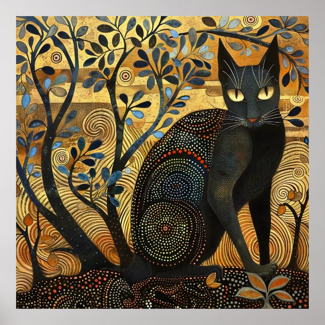 Póster Poster de gato negro (Frente)