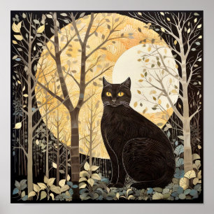 Póster Poster de gato negro