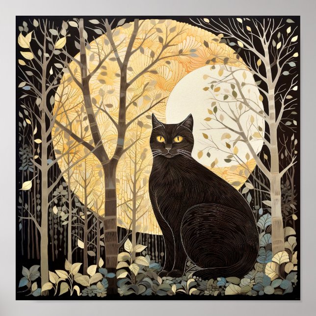 Póster Poster de gato negro (Frente)