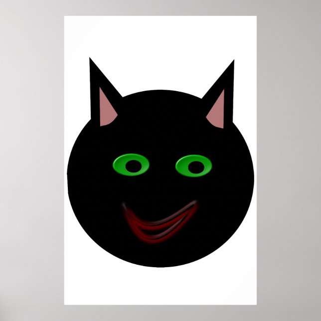 Póster Poster de gato negro de Halloween (Frente)