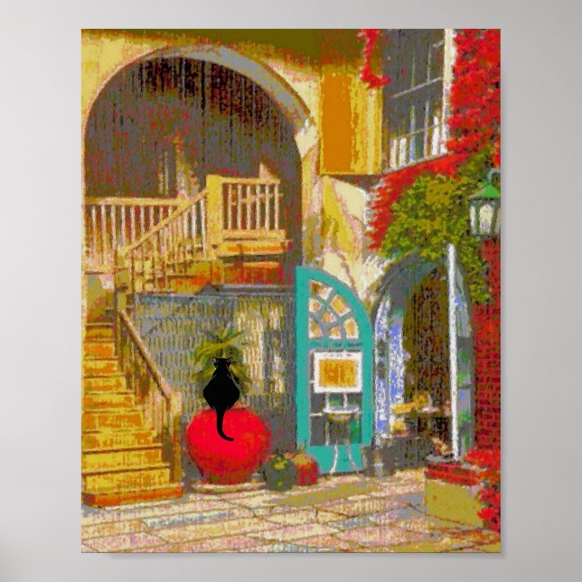 Póster Poster De Gato Negro En La Corte (Frente)