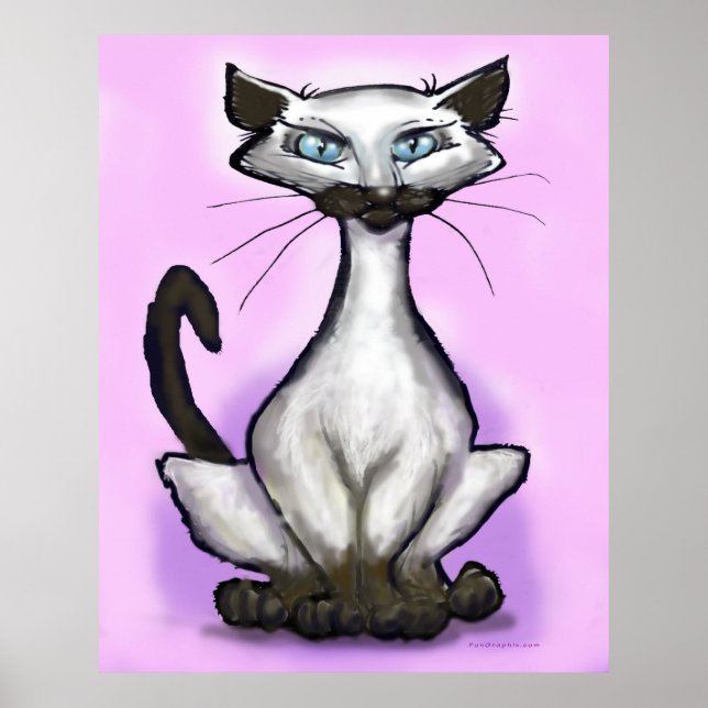 Póster Poster de gato siamés (Frente)