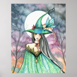 Póster Poster de Gato Wingen Witch de Halloween