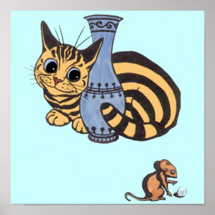 Póster Poster de gato y ratón