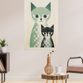 Póster Poster de gatos contemporáneo