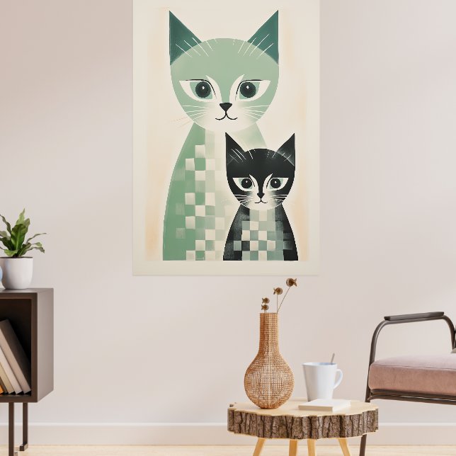Póster Poster de gatos contemporáneo (Salón 3)