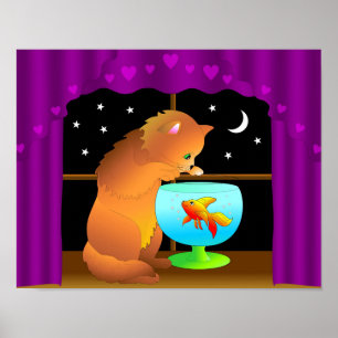 Póster poster de gatos curiosos