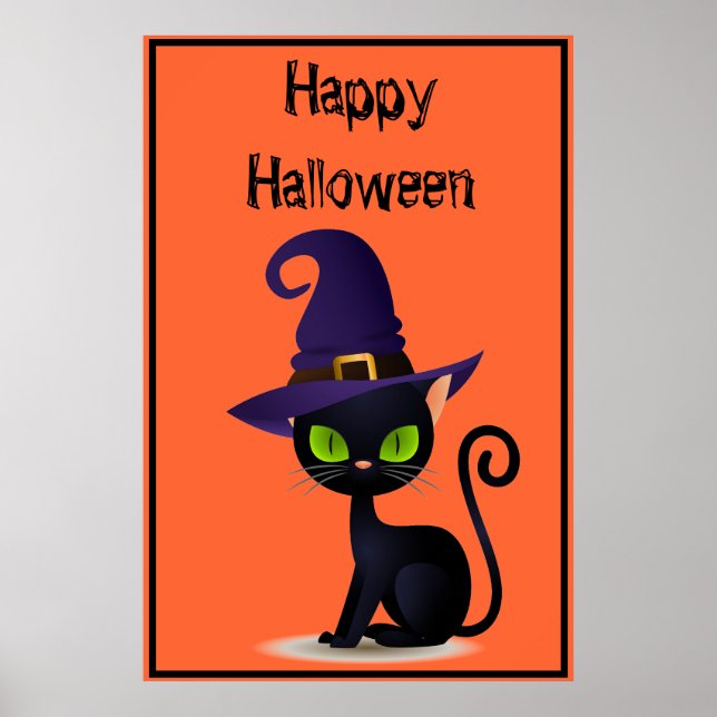 Póster Poster de gatos de Halloween (Frente)