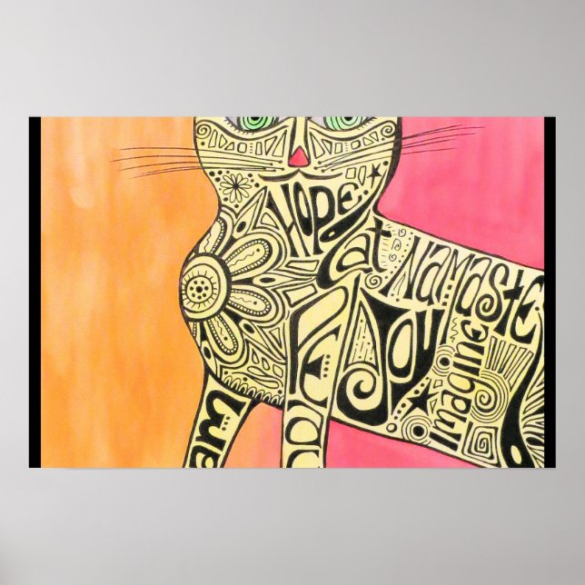 Póster Poster de gatos de inspiración abstracta (Frente)