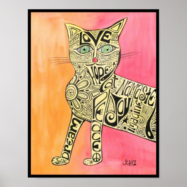 Póster Poster de gatos de inspiración abstracta (Frente)