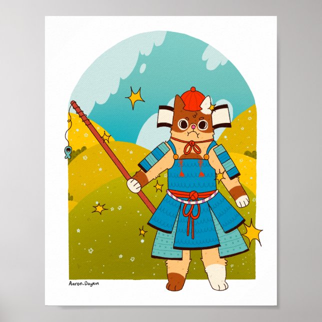 Póster Poster de gatos de Samurai (Frente)
