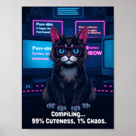 Póster Poster de gatos del programador gracioso - "Compil
