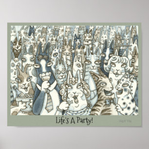 Póster Poster de gatos Fiesta Hiss N' Fitz