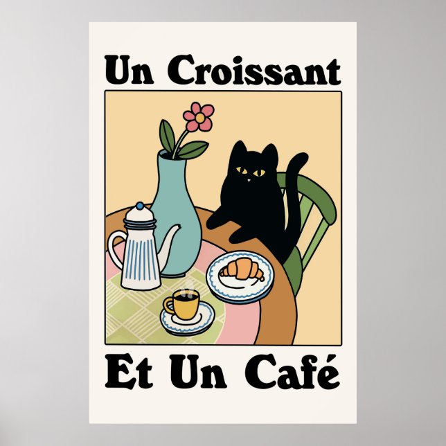 Póster Poster De Gatos Y Café (Frente)