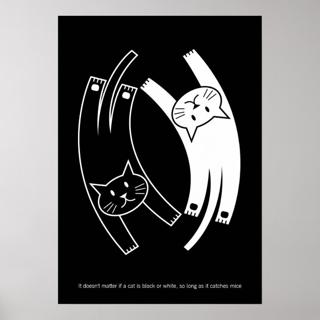 Póster Poster de gatos Yin y Yang (inglés) (Frente)