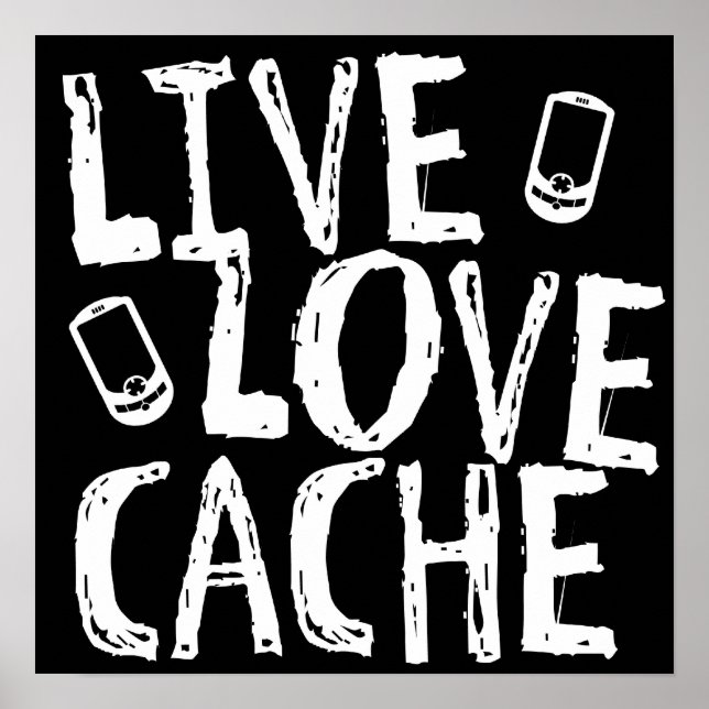 Póster Poster de geocalización de caché de amor en vivo (Frente)