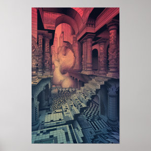 Póster Poster de geometría de flexión - Jardín de colecto