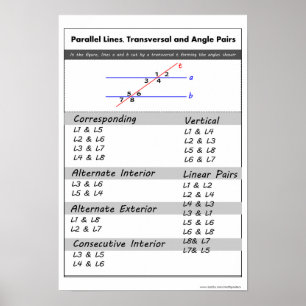 Póster Poster de geometría: líneas paralelas y pares line