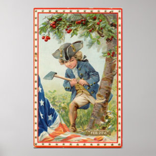 Póster Poster de George Washington Cherry Tree Vintage