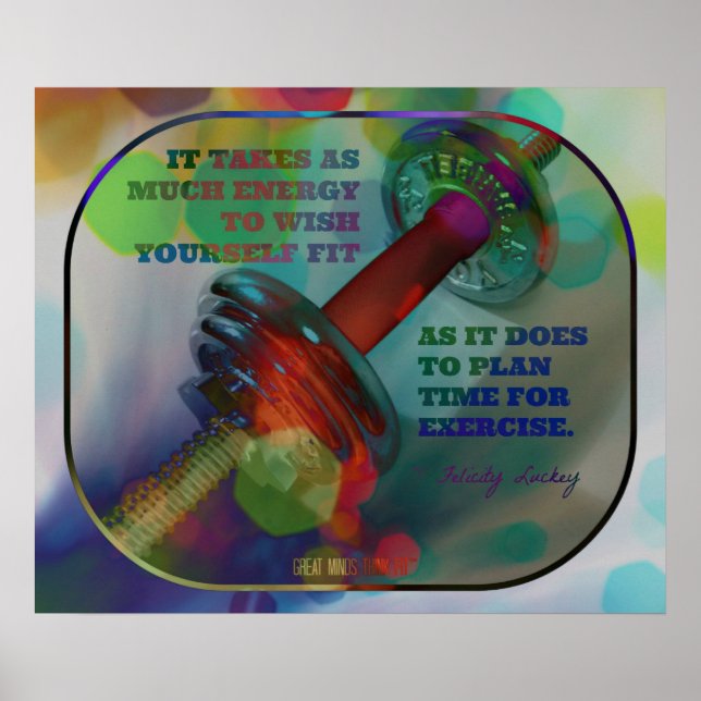 Póster Poster de gimnasia colorida con Weights 017 (Frente)