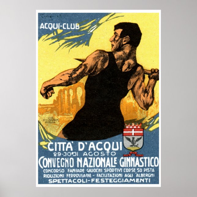 Póster poster de Gimnasia Italiana de 1920 (Frente)