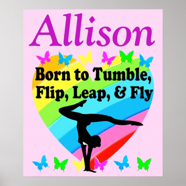 PÓSTER POSTER DE GIMNASTICA ROSA PERSONALIZADA (Frente)