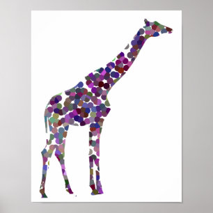Póster Poster de Giraffe de múltiples colores